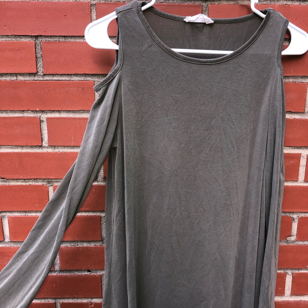 Cold Shoulder Army Green Mini Dress size M